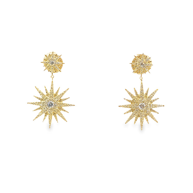 Yellow Gold Diamond Fashion Earrings