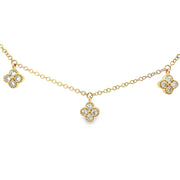 Yellow Gold Diamond Dangle Fashion Necklace