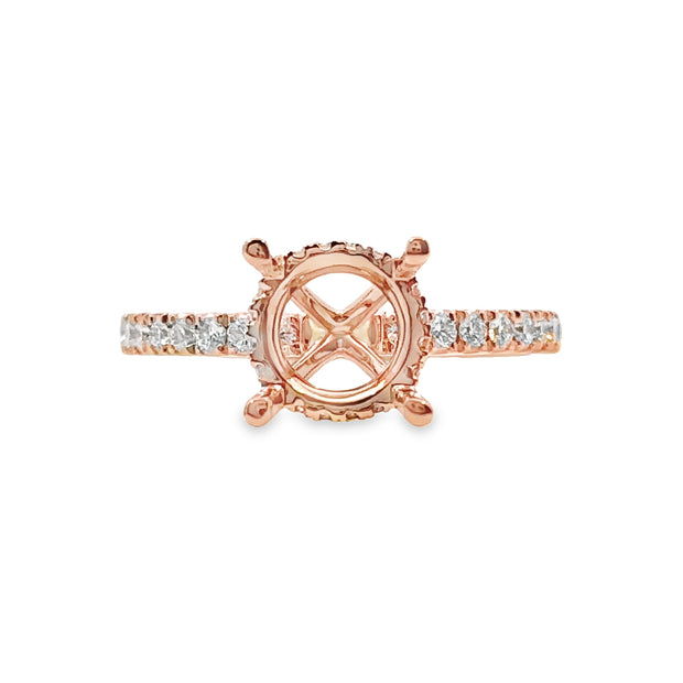 Rose Gold Diamond Halo Engagement Ring