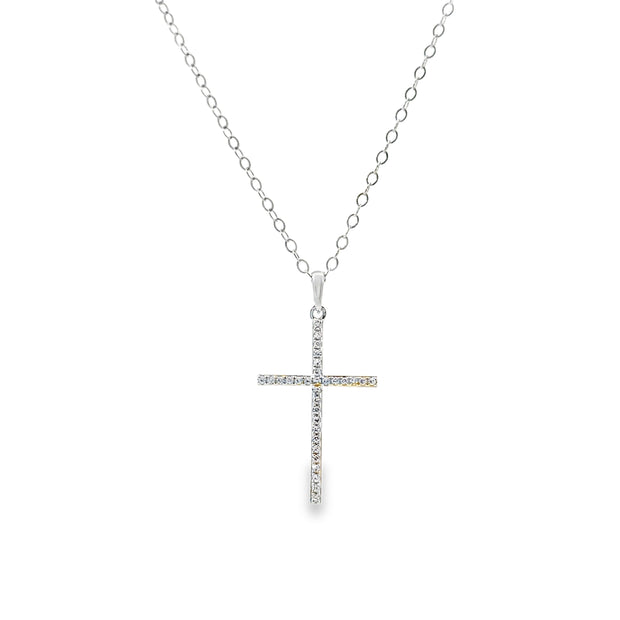 White Gold Diamond Cross Pendant
