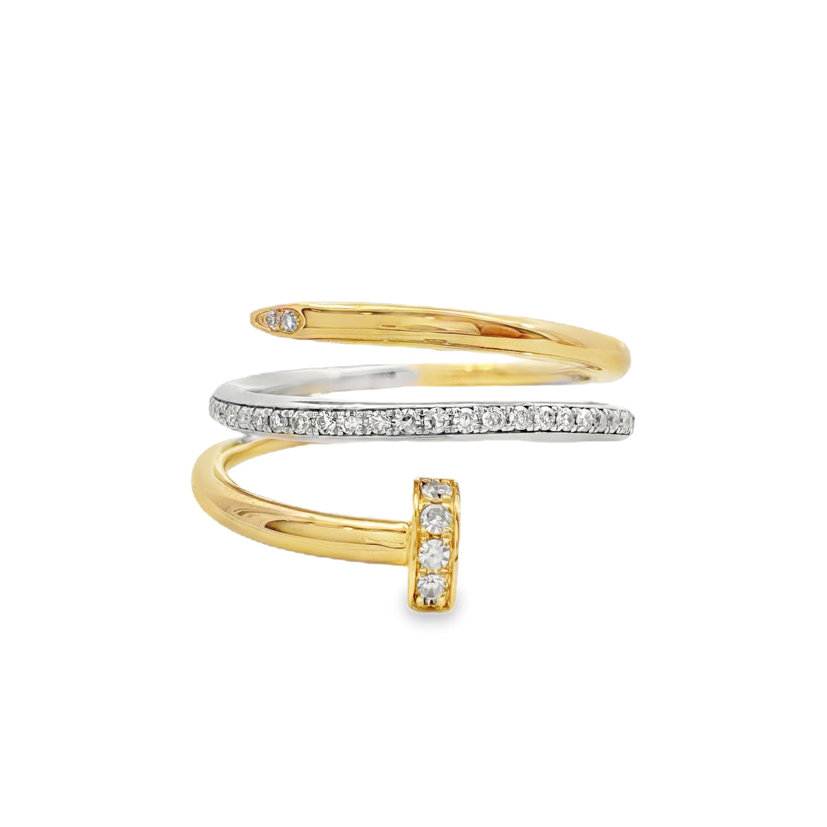 Yellow and White Gold Diamond Fashion Ring