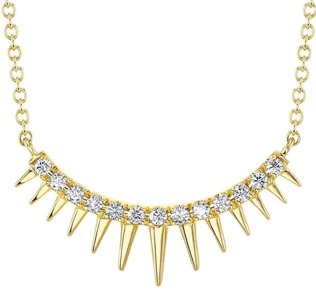 Shy Creation Yellow Gold Diamond Fashion Necklace