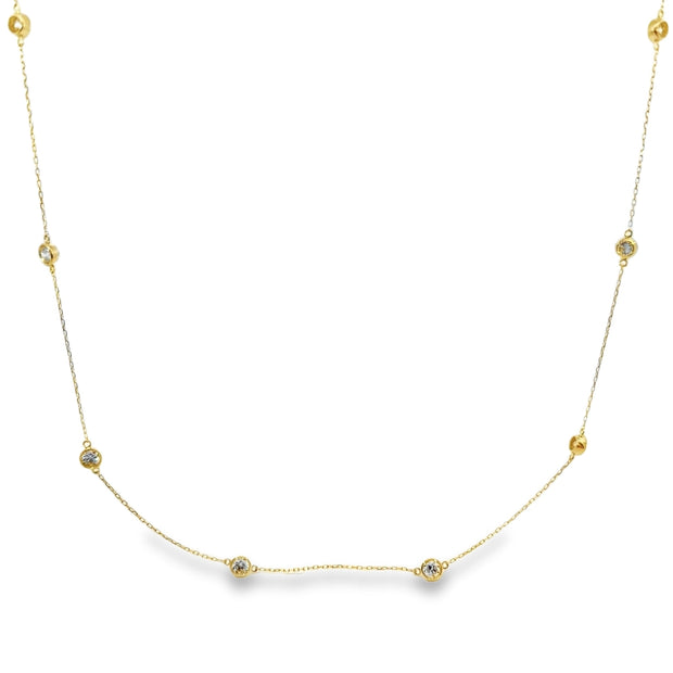 Lab Grown Yellow Gold Diamonds By the Yard Necklace
