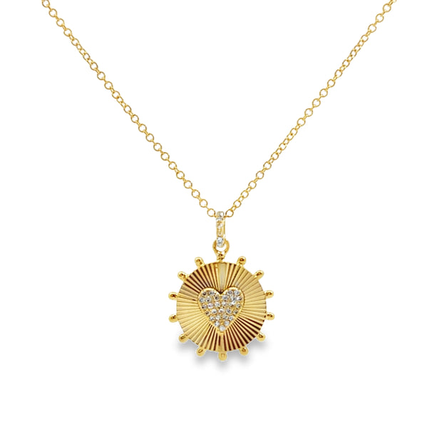Yellow Gold Diamond Heart Fashion Pendant