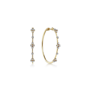 GABRIEL & CO "Lusso" Diamond Hoop Earrings