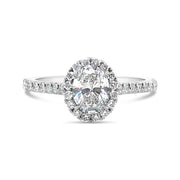 Forevermark Paltinum Oval Diamond Halo Engagement Ring
