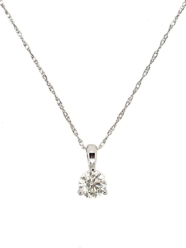 White Gold Diamond Solitaire Pendant