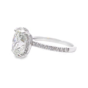 White Gold Oval Shape Diamond Hidden Halo Engagement Ring