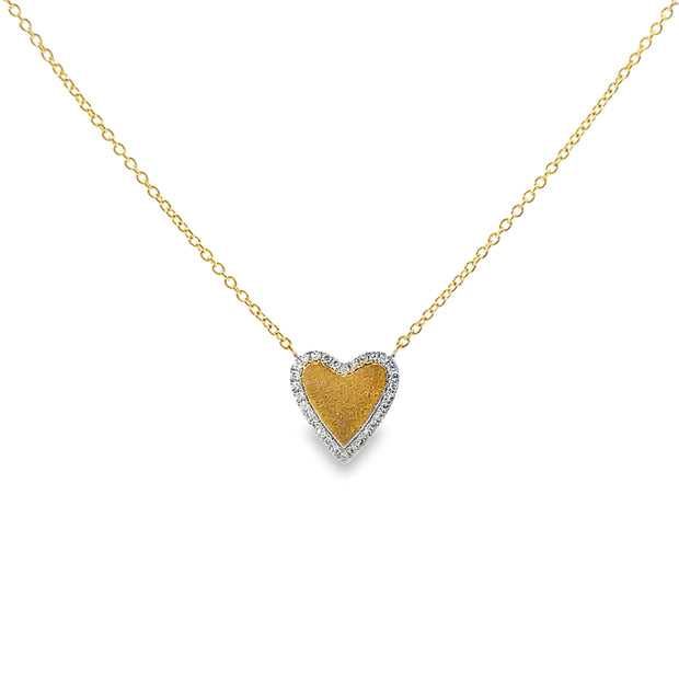 Yellow Gold Diamond Heart Fashion Necklace