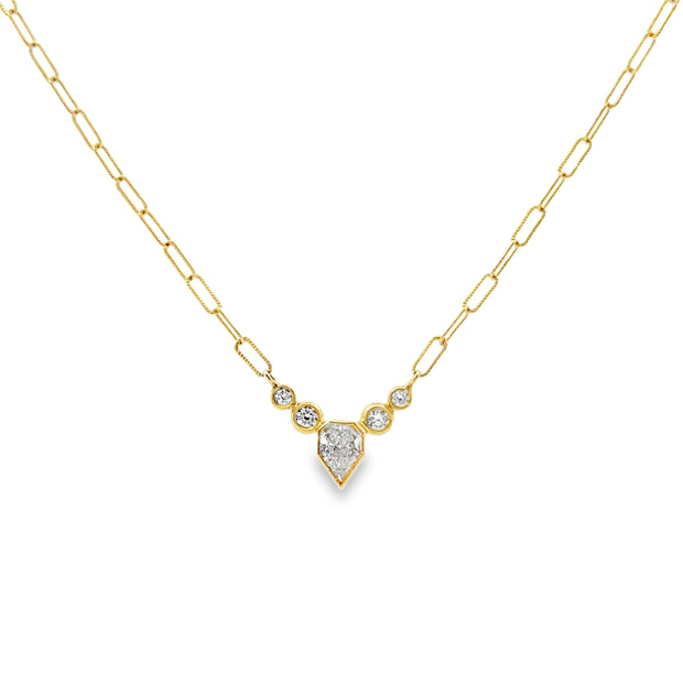 Just Jules Yellow Gold Bezel Set Diamond Necklace