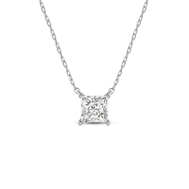White Gold Diamond Solitaire Necklace