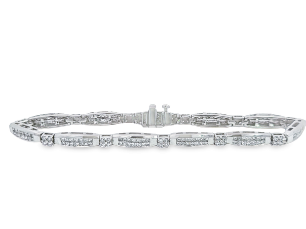 White Gold Invisible Set Diamond Bracelet