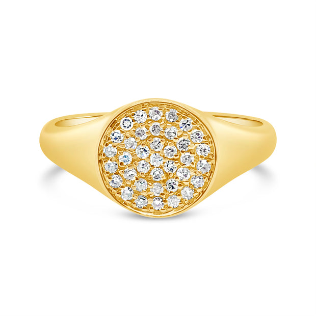 Yellow Gold Diamond Signet Ring