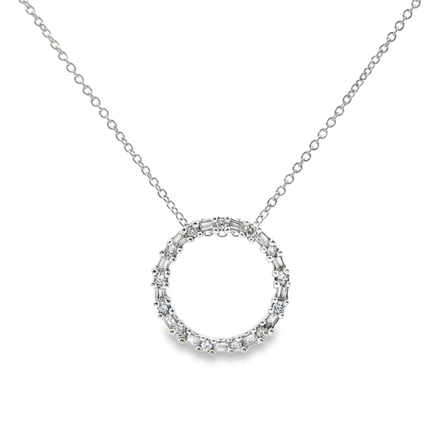 White Gold Diamond Circle Pendant