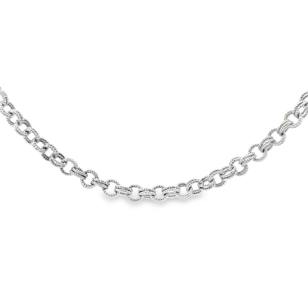 White Gold Double Rolo Chain
