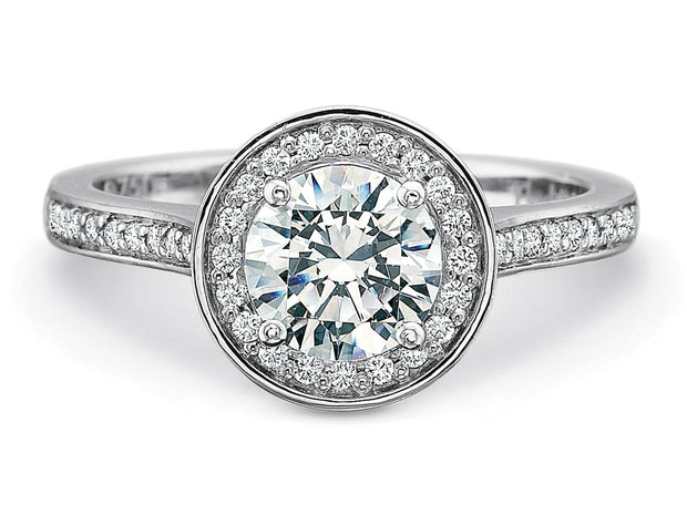 Precision Set Halo Engagement Ring
