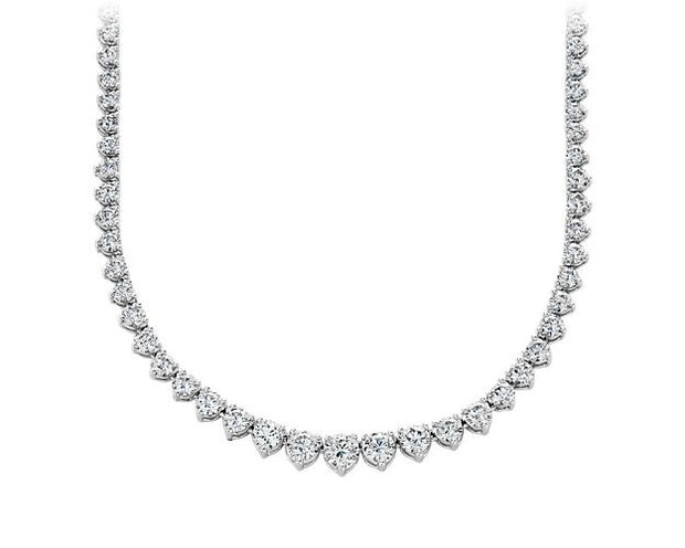 Lab Grown 9.95 Cttw. Gaduated Diamond Riviera Necklace