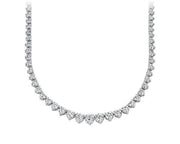 Lab Grown 10.00 Cttw. White Gold Graduated Diamond Riviera Necklace