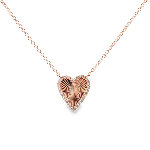 Rose Gold Diamond Heart Necklace