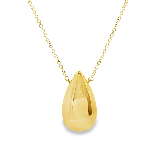 Yellow Gold Tear Drop Necklace