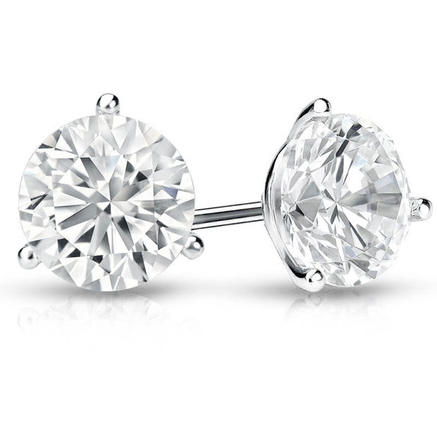 Lab Grown 5.76 Cttw. Platinum Diamond Solitaire Earrings