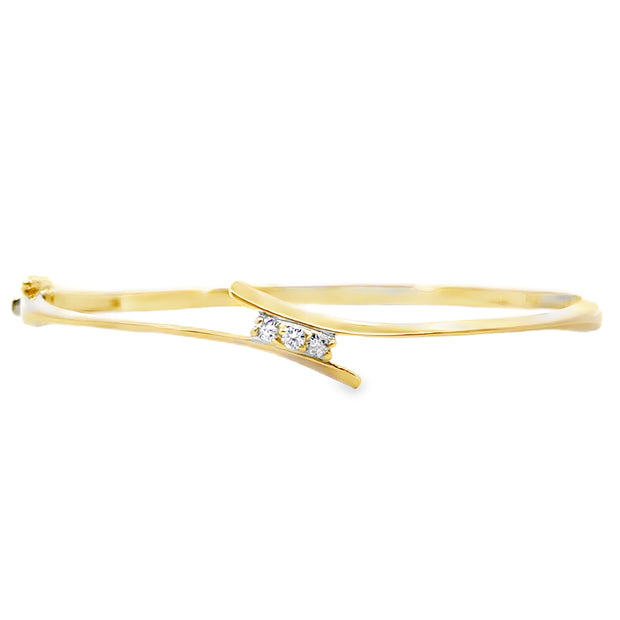 Yellow Gold Diamond Bangle Bracelet