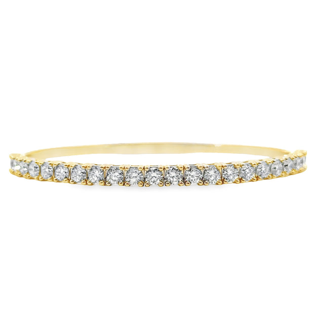 Lab Grown 2.40 Cttw. Yellow Gold Diamond Bangle Bracelet