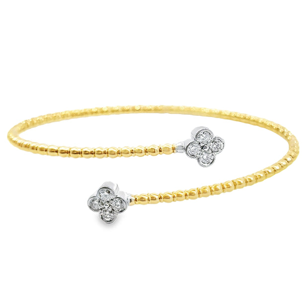 Yellow/White Gold Diamond Bangle Bracelet