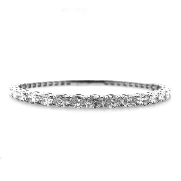 Lab Grown 6.33 Cttw. White Gold Diamond Bangle Bracelet