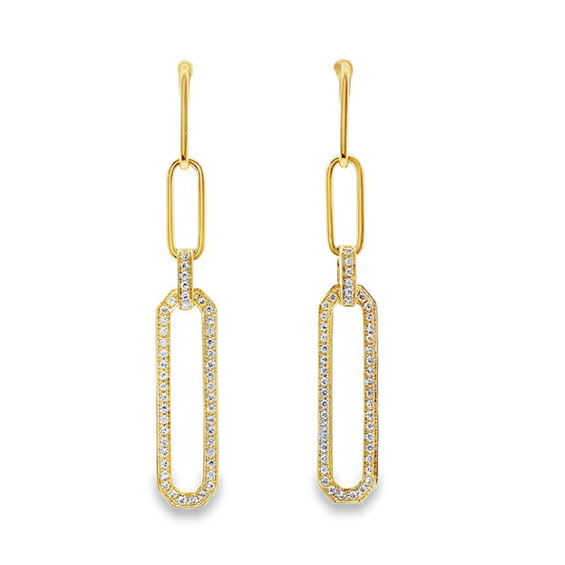 Yellow Gold Diamond Dangle Earrings