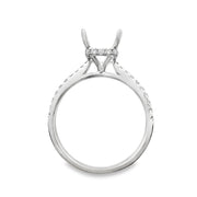 White Gold Hidden Halo Diamond Engagement Ring