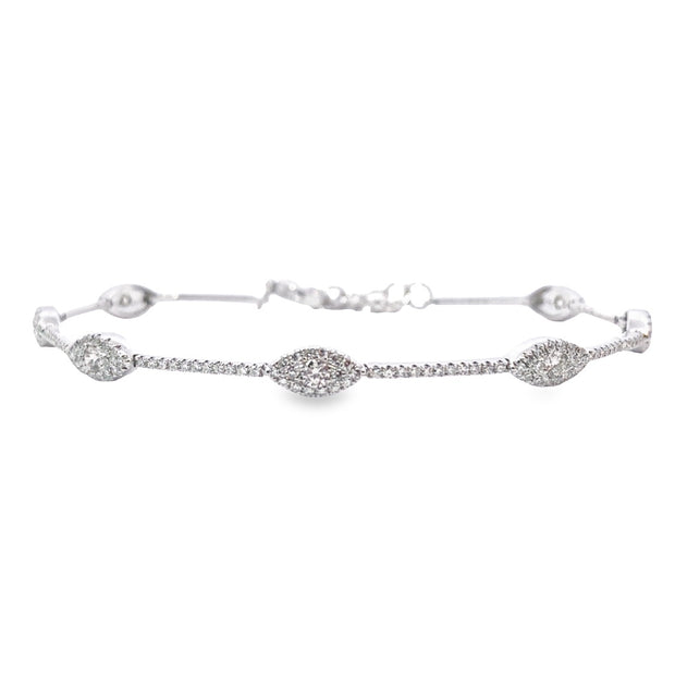White Gold Diamond Halo Fashion Bracelet