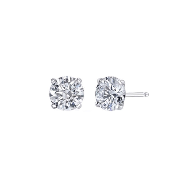 1.03 Cttw. White Gold Diamond Solitaire Earrings