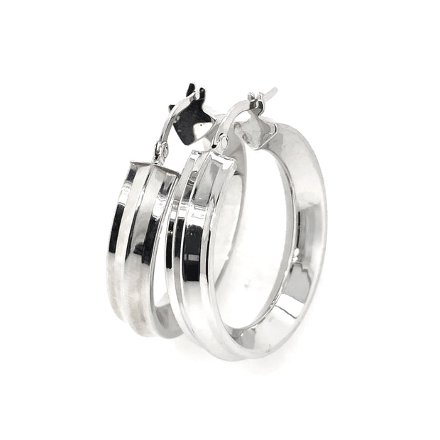 White Gold Fashion Hoop Earrings