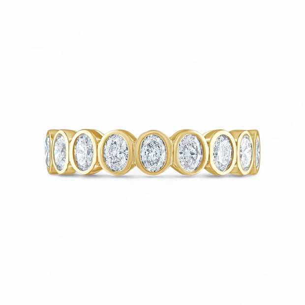 Yellow Gold Bezel Set Diamond Wedding Band