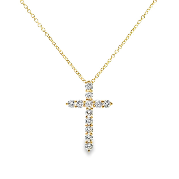 Yello Gold Diamond Cross Pendant