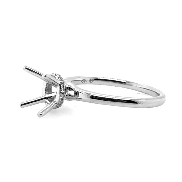 White Gold Hidden Halo Diamond Engagement Ring