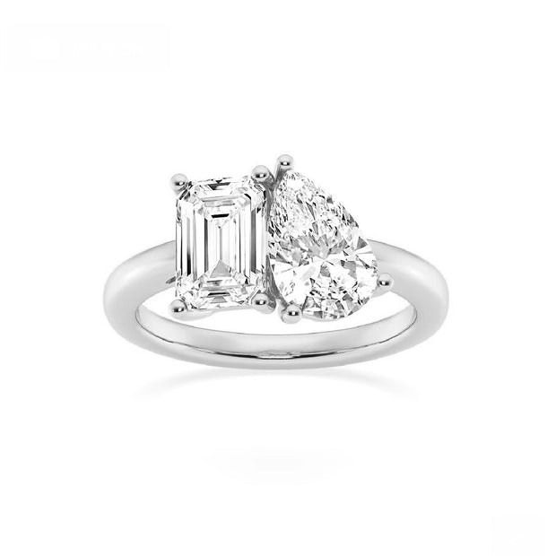 Lab Grown White Gold Toi Et Moi Diamond Ring