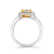 White/Yellow Gold Fancy Yellow Diamond Halo Ring