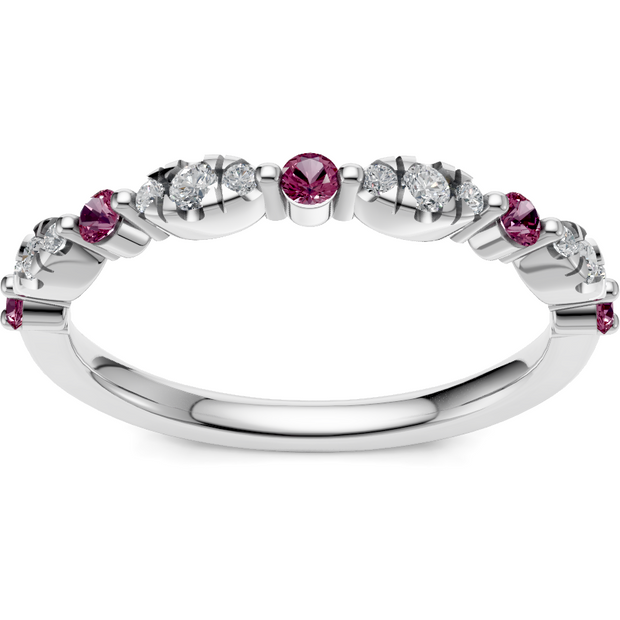 IMAGINE Pink Tourmaline and Diamond Wedding Band