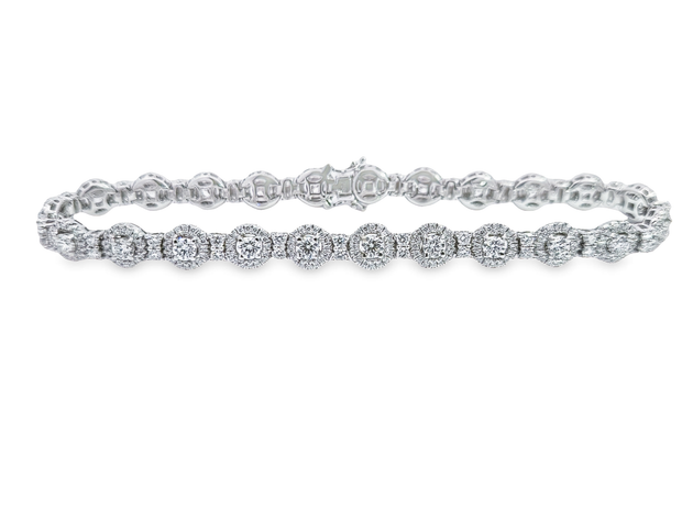 Forevermark White Gold Diamond Halo Bracelet