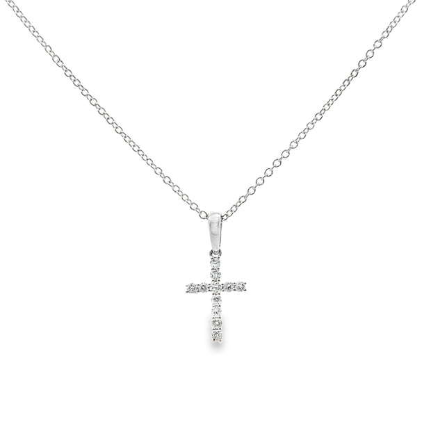 White Gold Diamond Cross Pendant