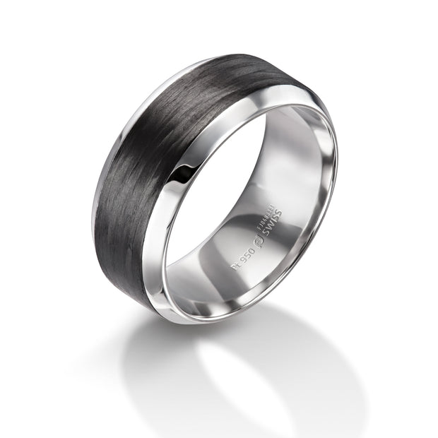 Furrer Jacot Palladium/Carbon Fiber Men's Wedding Band