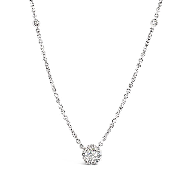 Forevermark 0.28 Cttw White Gold Diamond Halo Pendant