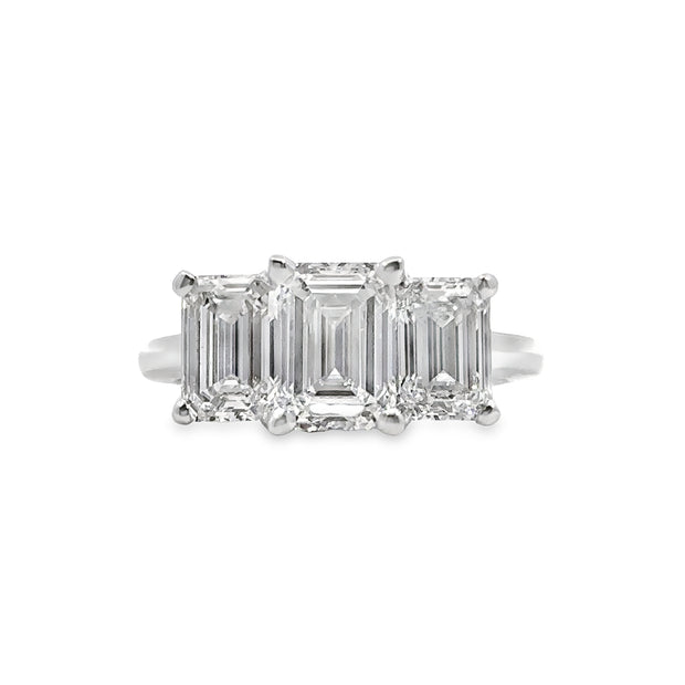 Lab Grown Diamond White Gold Three Stone Engagement Ring