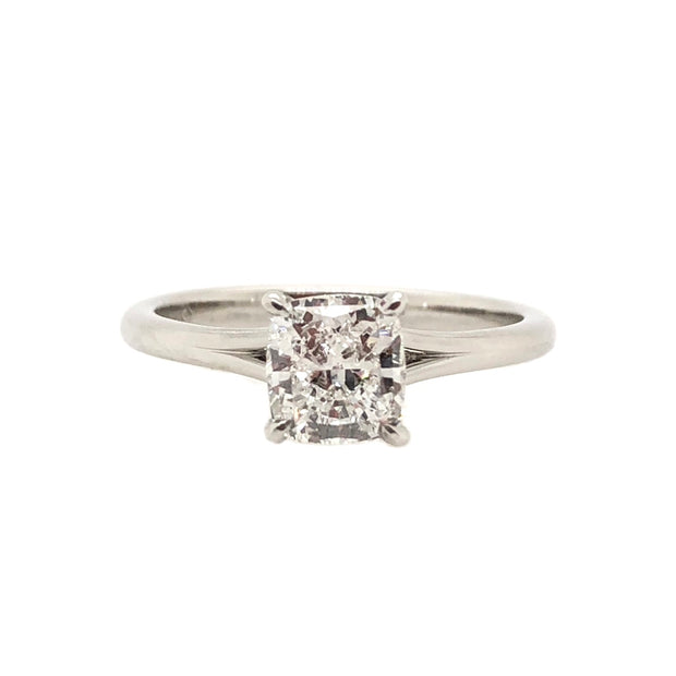 Forevermark Platinum Cushion Cut Diamond Solitaire Engagement Ring