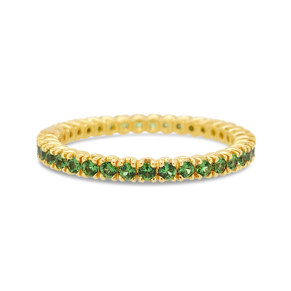 Yellow Gold Tsavorite Eternity Band