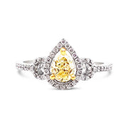 White/Yellow Gold Fancy Yellow Diamond Halo Ring