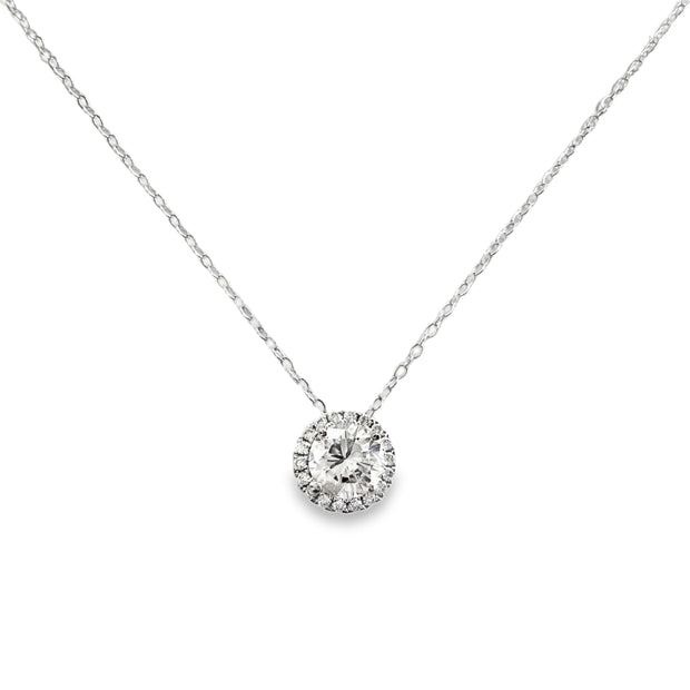 White Gold Diamond Halo Pendant
