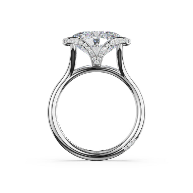 Lab Grown Oval Shape Platinum Diamond Tacori Engagement Ring